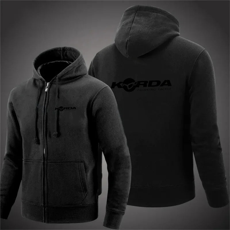 2024 Men's Korda Inspired Tribute Casual Zipper Hoodies Coats Fishing Carp Sweatshirts Jacket Tracksuit Fashion Comfortable Tops