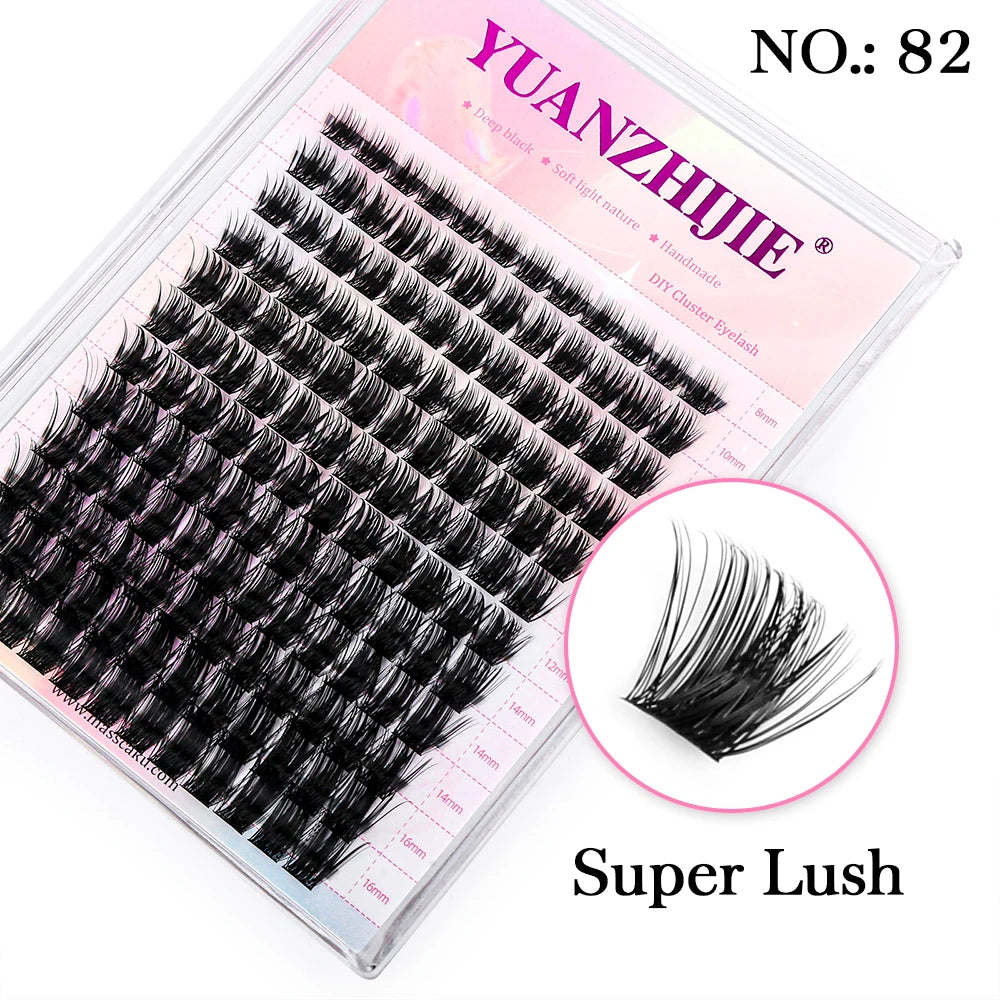 12Lines YUANZHIJIE Segmented Faux Individual Eyelashes Kit lash Strip Easy to Makeup at Home High-end Quality Lashes Extension