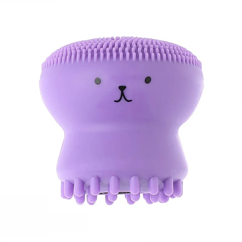 Silicone Face Cleansing Brush Facial Cleanser Pore Cleaner Exfoliator Face Scrub Washing Brush Skin Care Small Octopus Shape