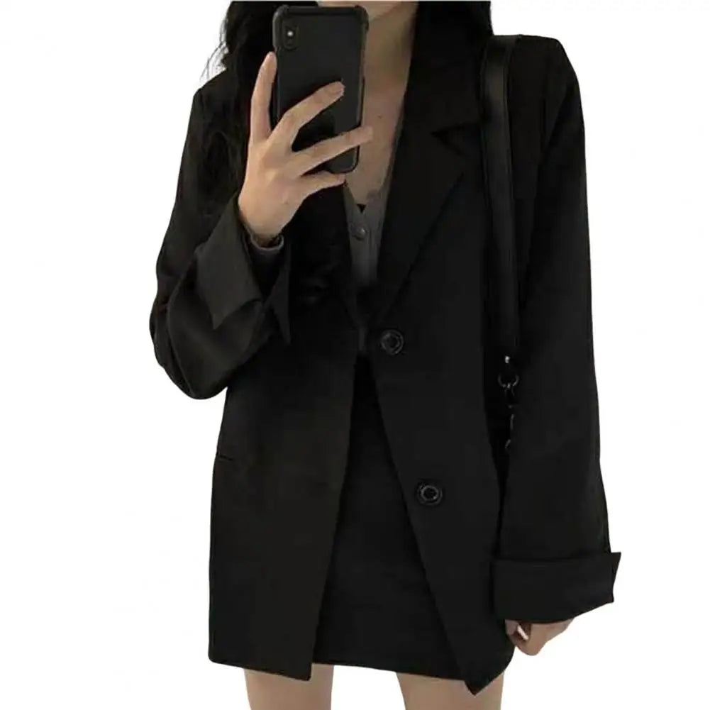 Stylish Women Suit Coat Polyester Spring Autumn Lady Suit Jacket  Streetwear Costumes Button Design Autumn Blazer Daily Wear