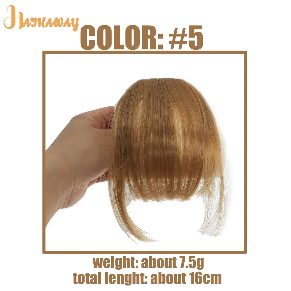 Synthetic Straight bangs  Air bangs Hair Extension Natural Hair Bangs For Women False Bang Black Daily Brown Woman Daily Wear