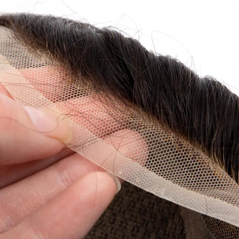 Male Hair Prosthesis Silk Base with Front Lace Toupee Men Luxurious Wigs For Men 100% Natural Human Hair System Unit Mens Toupee